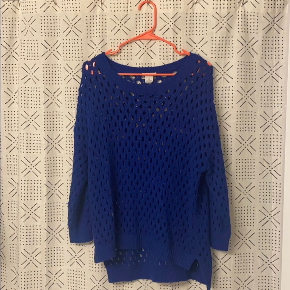Club Monaco Crochet Open Knit Sweater